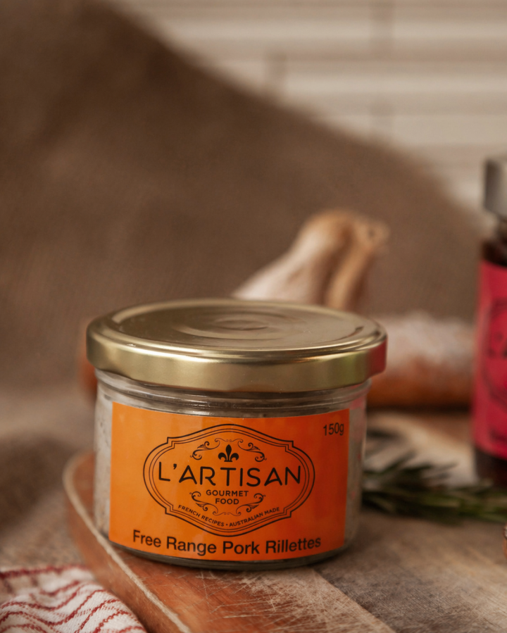 Pork rillettes are a traditional French charcuterie staple. The secret lies in selecting the finest quality pork, slowly cooked until perfectly tender. The result is a rich, roast pork flavour with a subtle hint of spices, delivering a truly authentic and comforting taste.